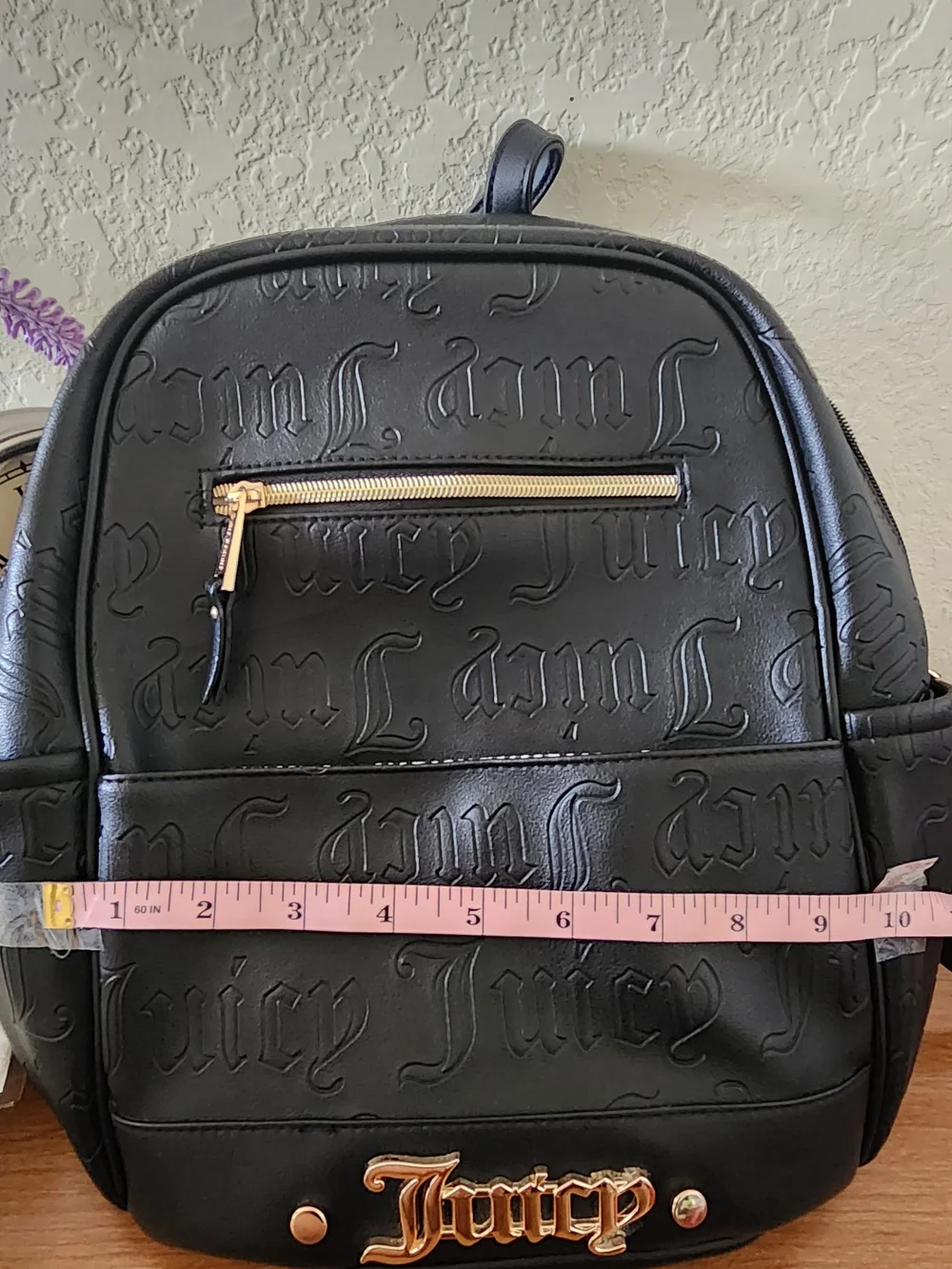 Juicy Couture Black Embossed  Backpack